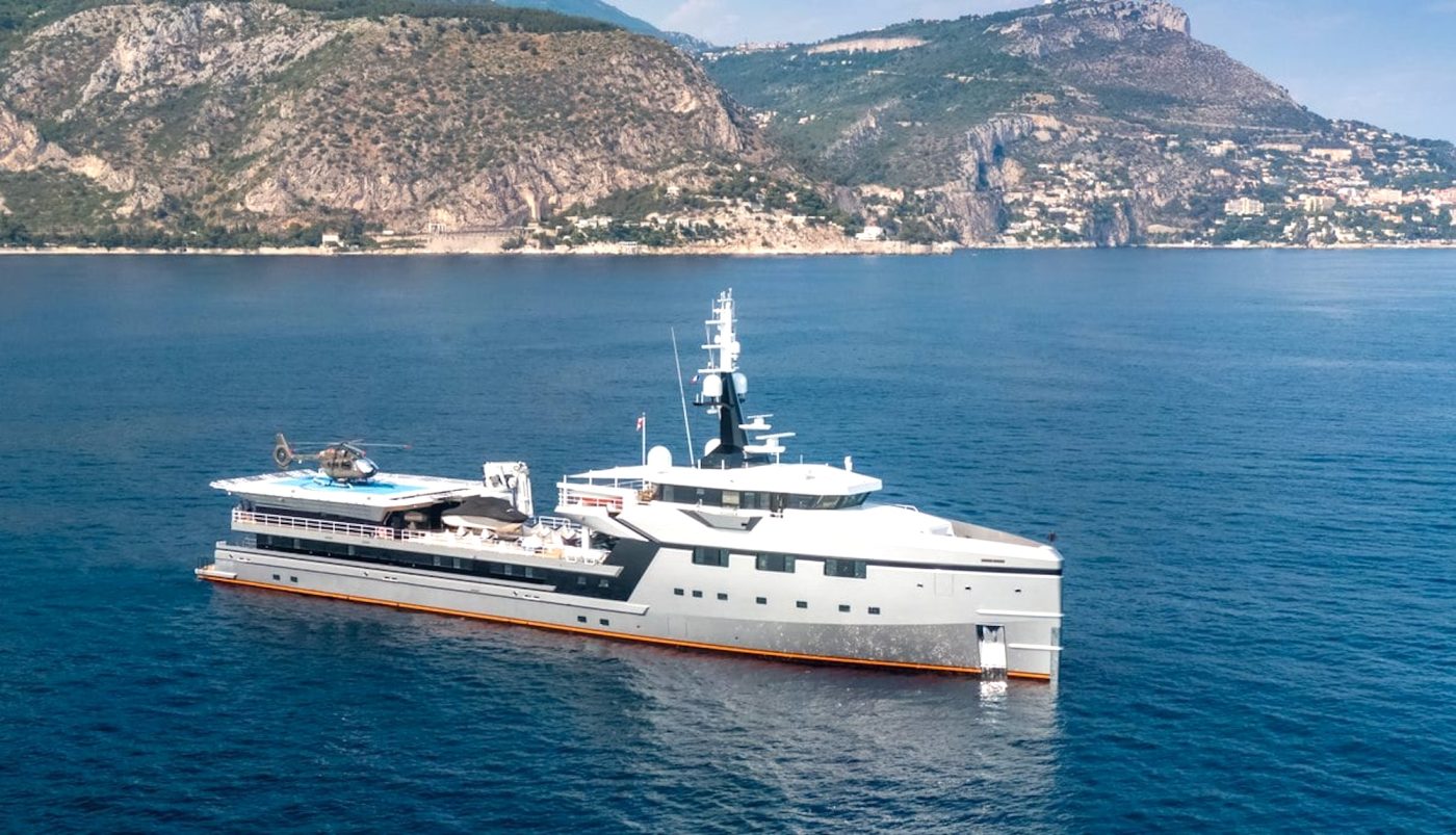 Jeff Bezos Superyacht Koru is accompanied by a 250-foot-long support vessel,