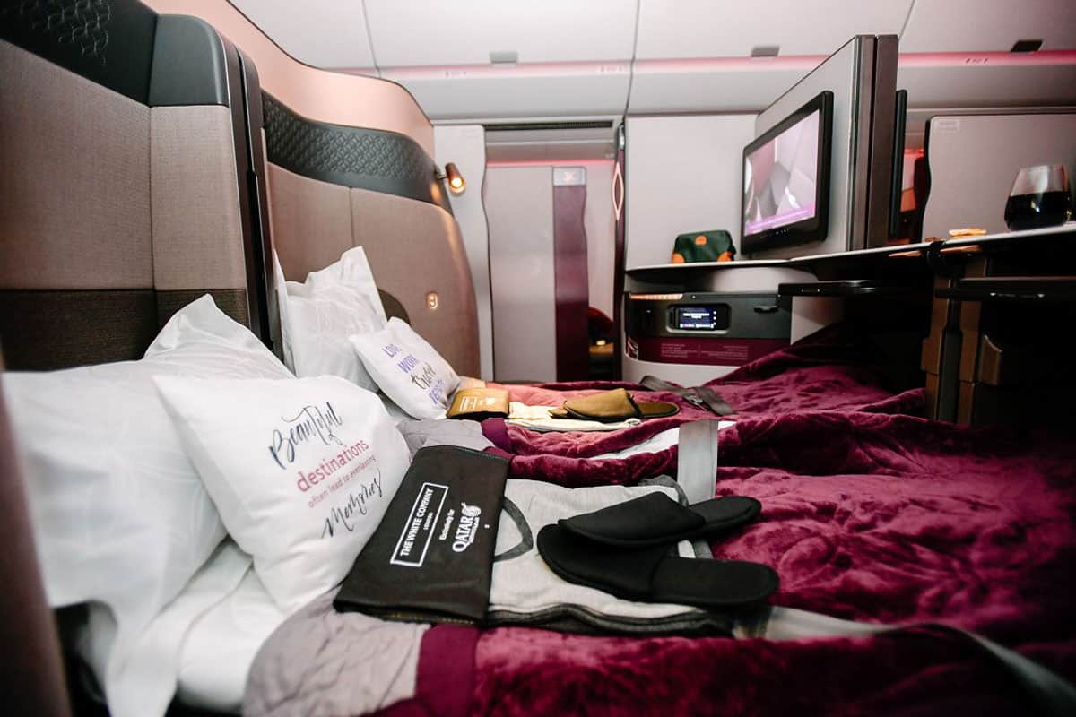 Luxurious Australian Business Class with lavish amenities.