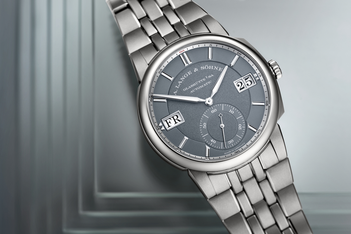 A. Lange & Söhne sporty silver wristwatch.