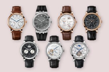 Luxury A. Lange & Söhne watches on display.