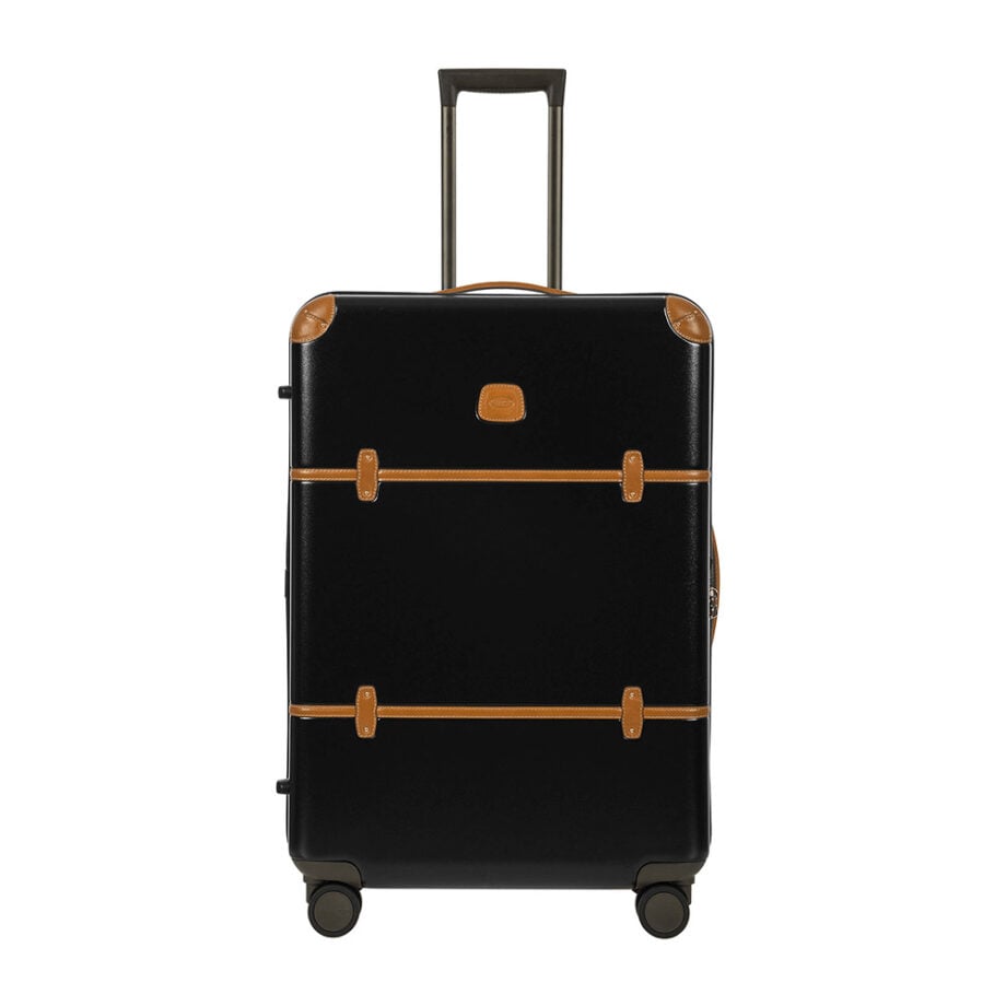 Chic suitcase with wheels from top brands.