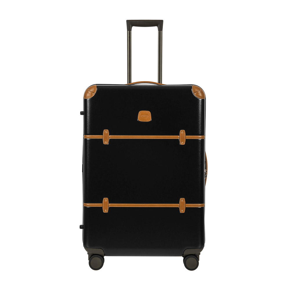 Chic suitcase with wheels from top brands.