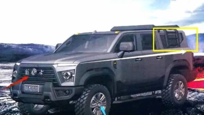 Dongfeng Warrior M20-like SUV in snowy landscape.