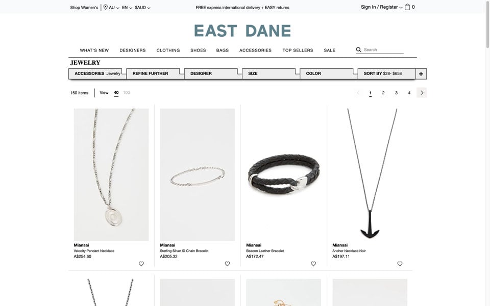 east dane online jewellery store
