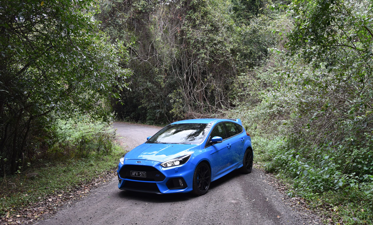 Ford Focus RS in forest.