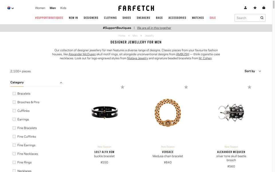 farfetch online jewellery store