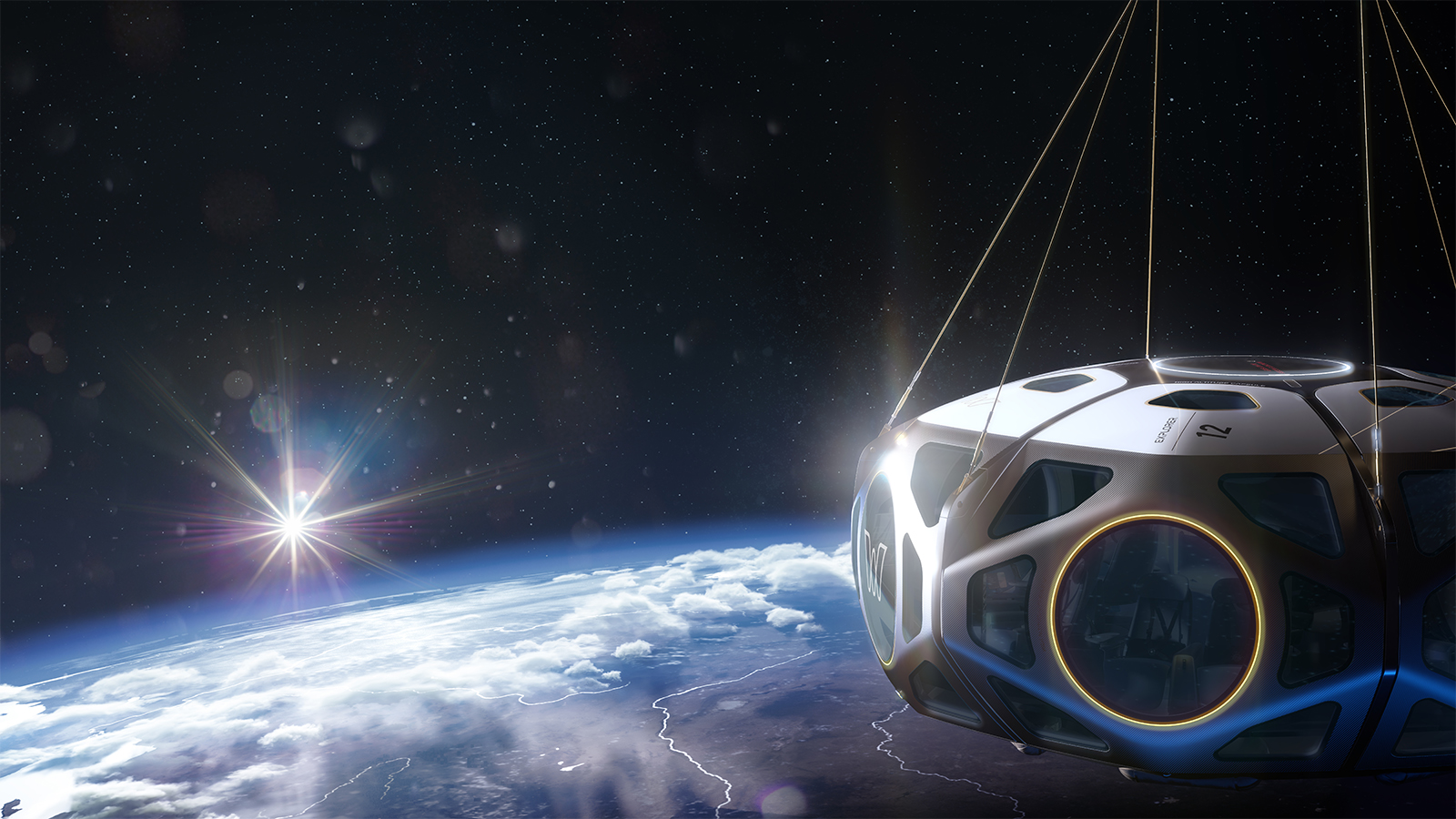 In 2024, civilian spacecraft hovers above Earth.