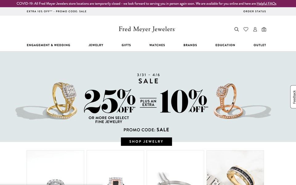 Fred Meyer Jewelers online jewellery store