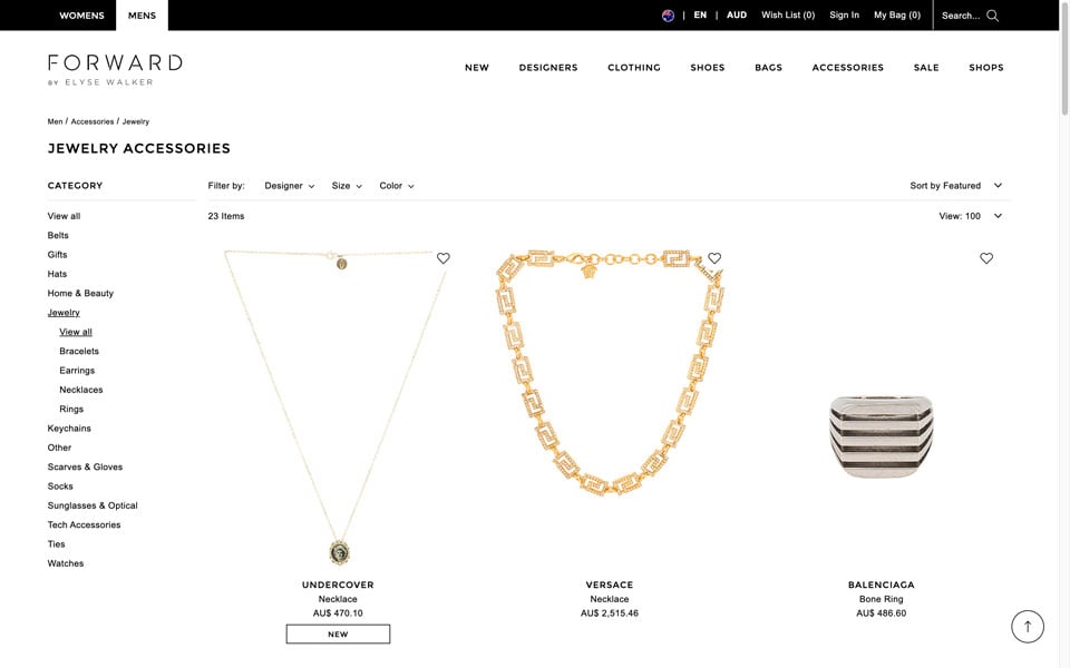 Forward online jewellery store
