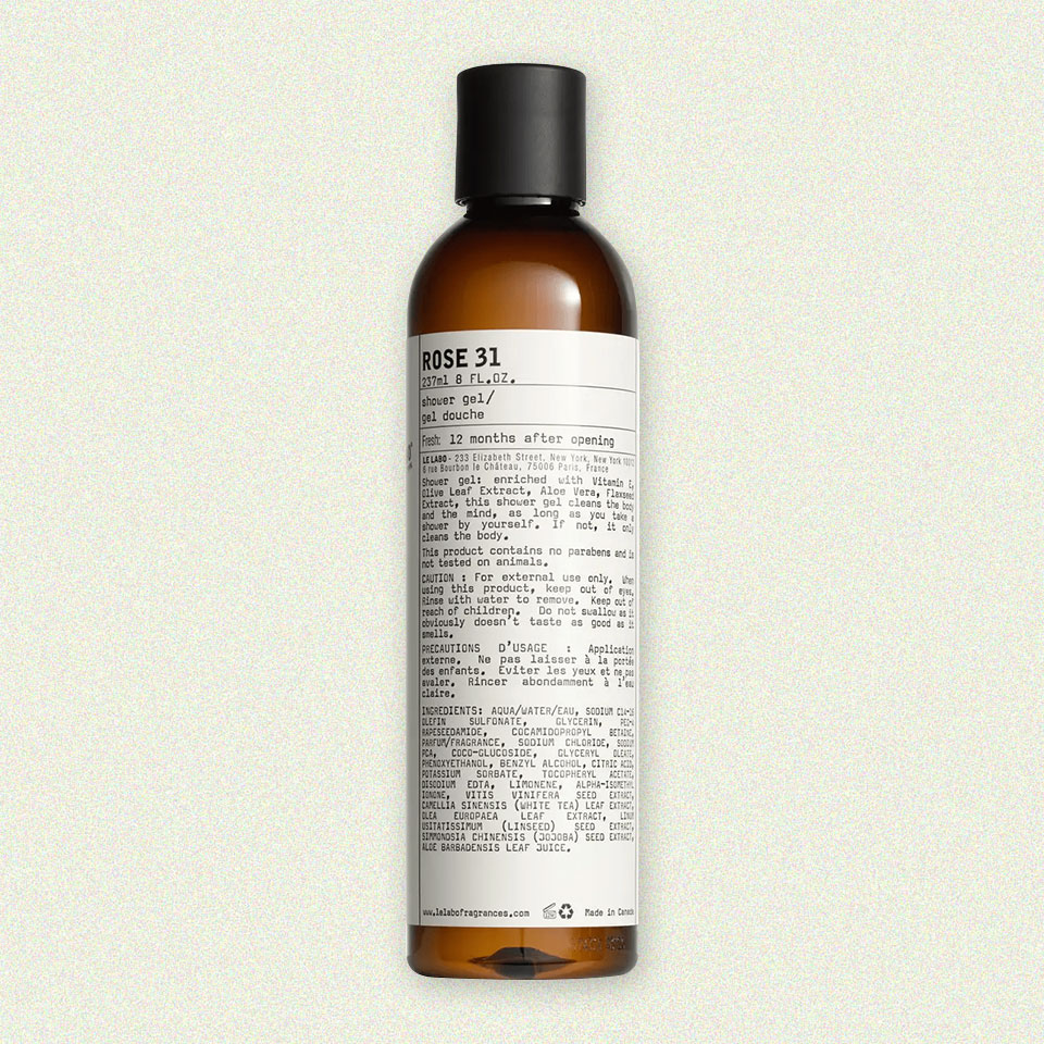 Le Labo's Rose 31 Shower Gel
