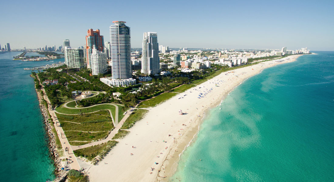 City beach skyline, fly Qantas.