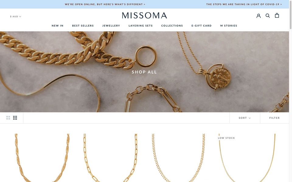missoma online jewellery store