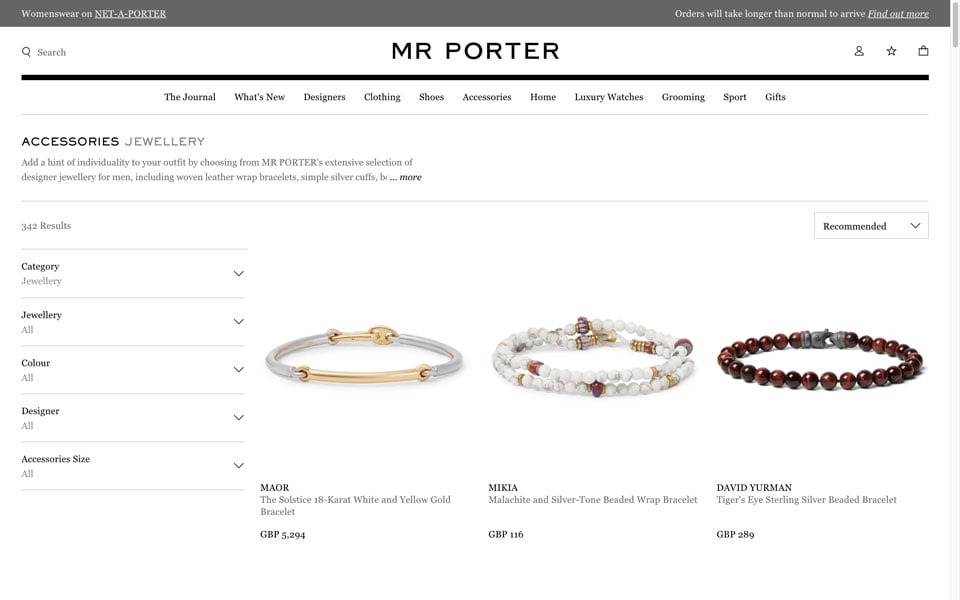 mrporter online jewellery store