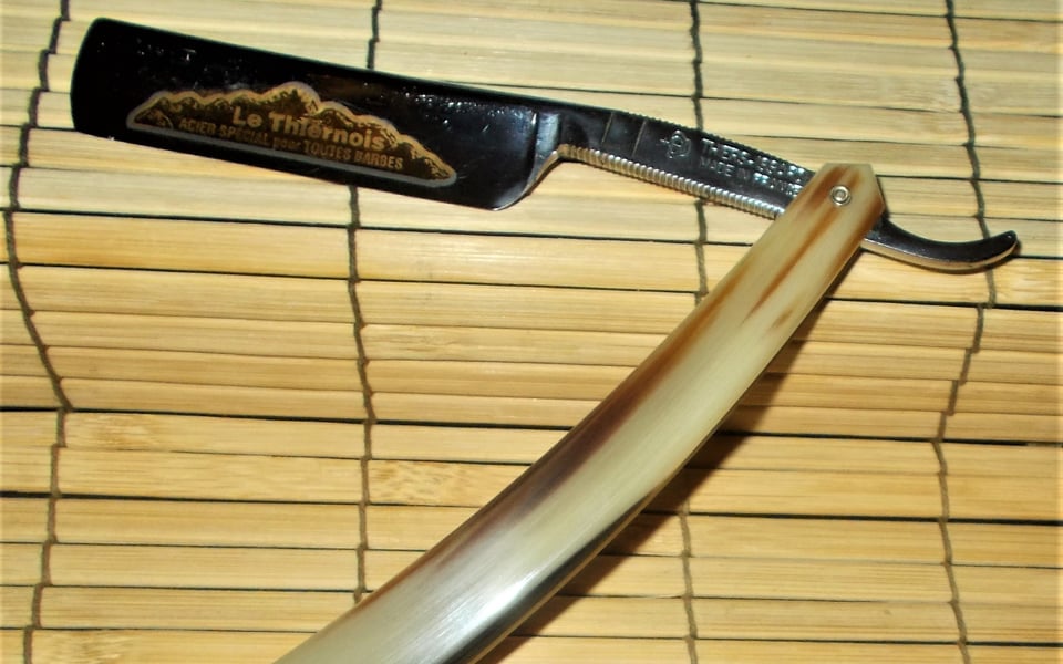 Engraved razor promises perfect shave.