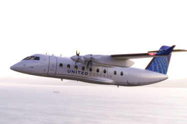 United Express plane hints at electric future.