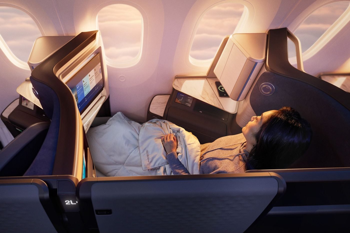 United Airlines Business Class interior