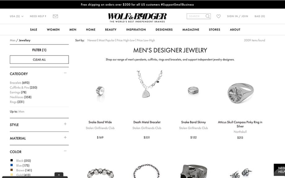 Wolf & Badger: Men's jewelry from Australia.